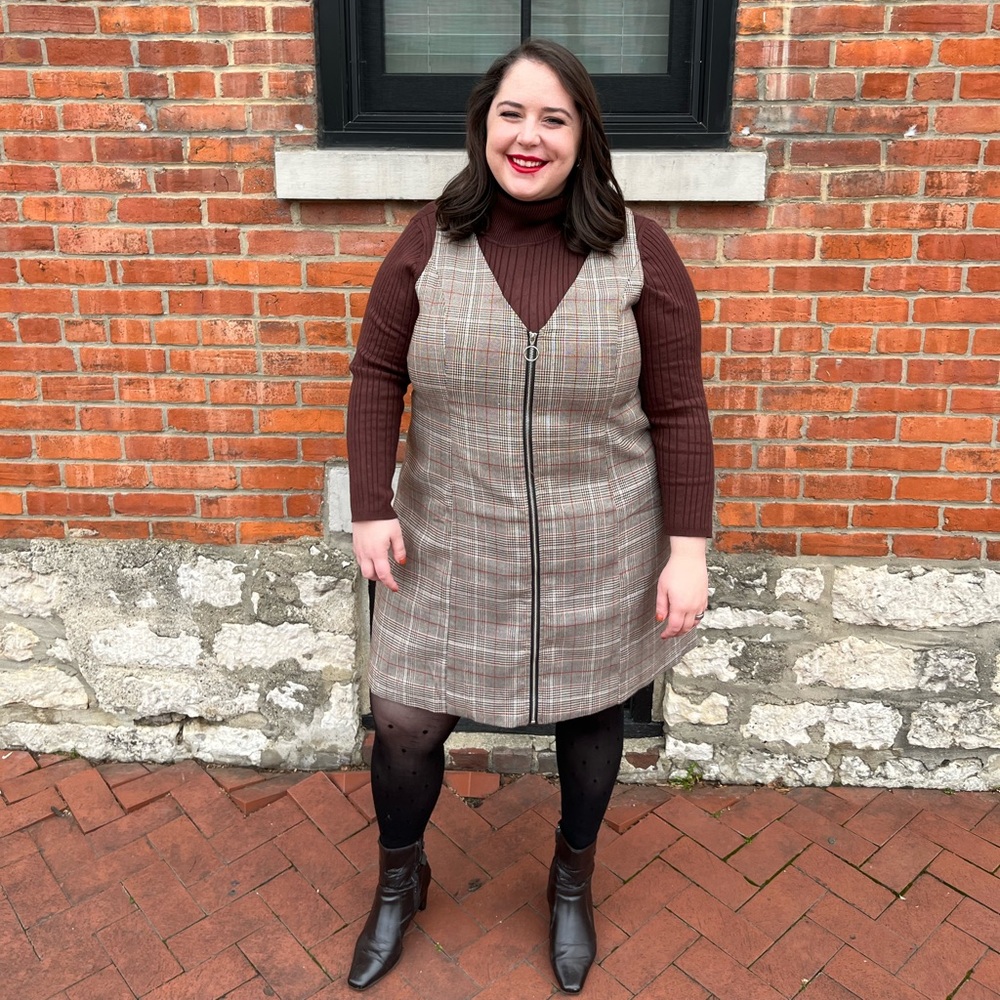 Rebdolls plaid 3x zip up dress